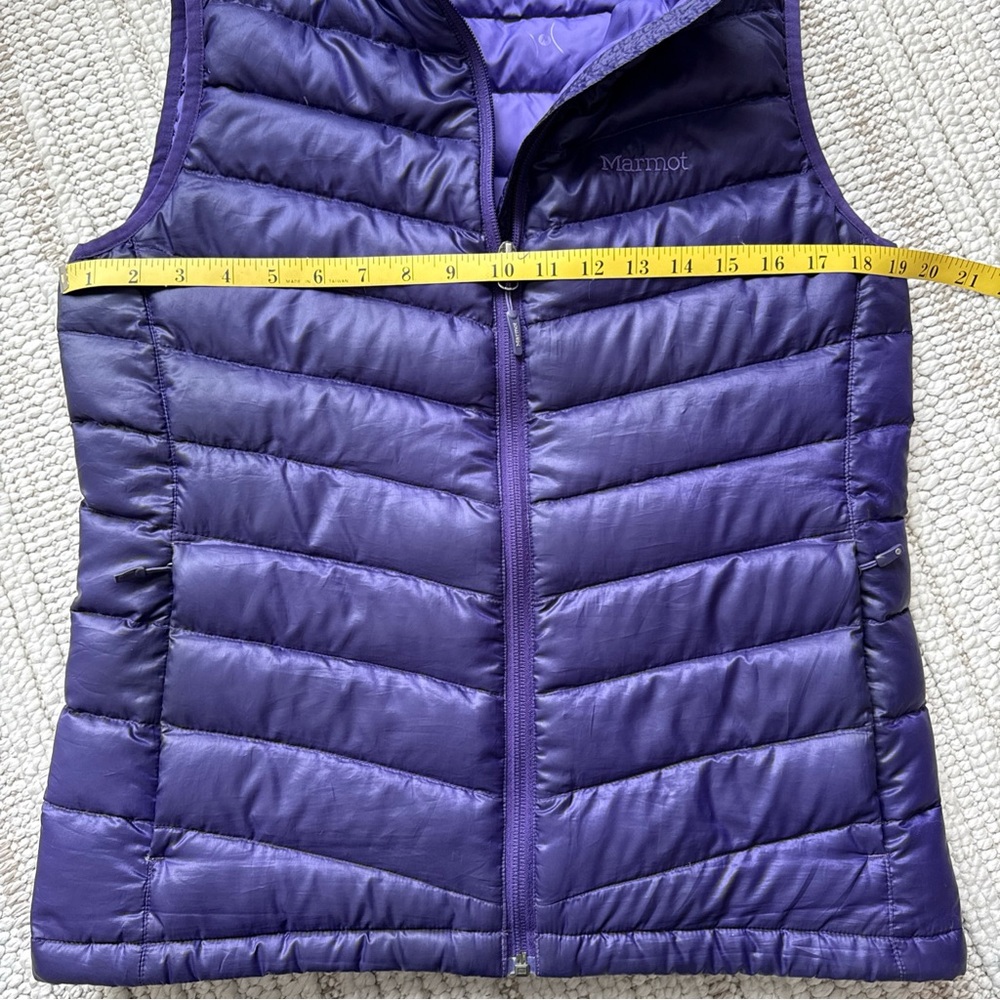 Marmot Down Puffer Vest 800 Fill Full Zip Inside Zip! Packable Womens M Purple - Picture 8 of 16